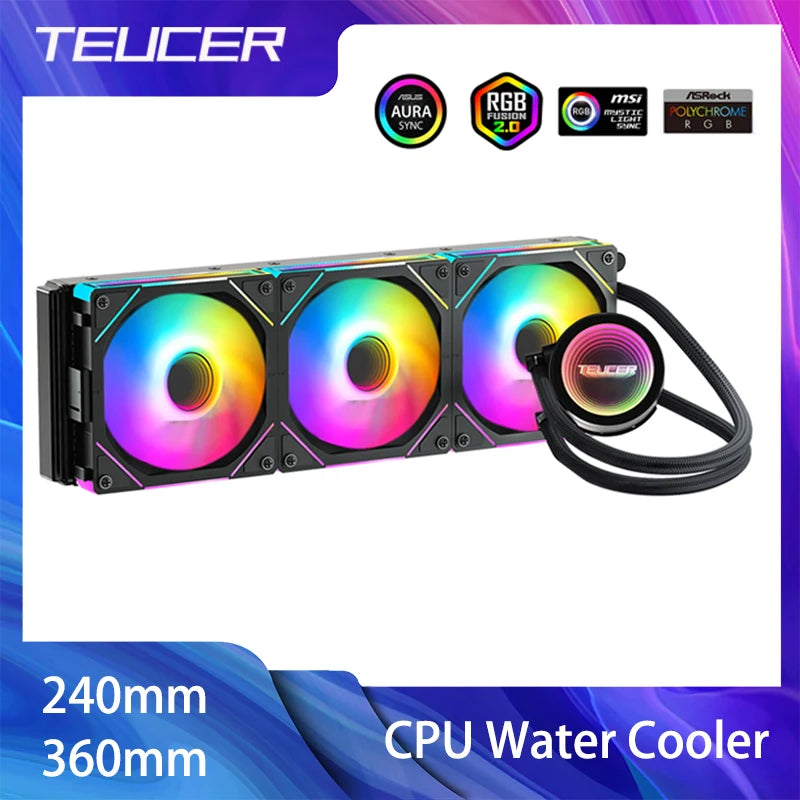 TEUCER CPU Water Cooler With JM-1 Fan All In One CPU Liquid Cooling