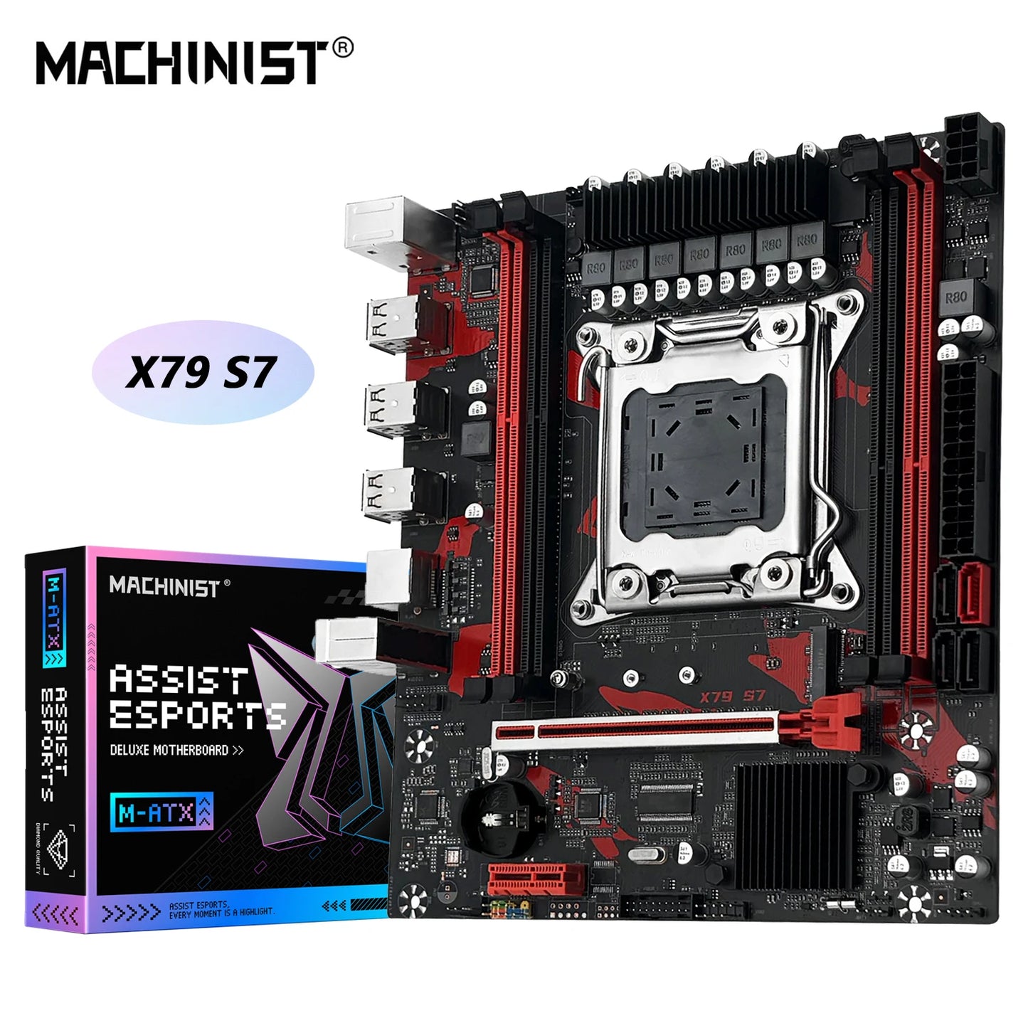 MACHINIST X79 S7 Motherboard Support Intel Xeon E5 v1&v2 LGA 2011 CPU