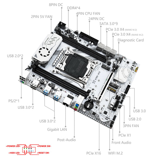 MACHINIST X99 K9 Motherboard Optional LGA 2011-3 Xeon E5 2670 V3