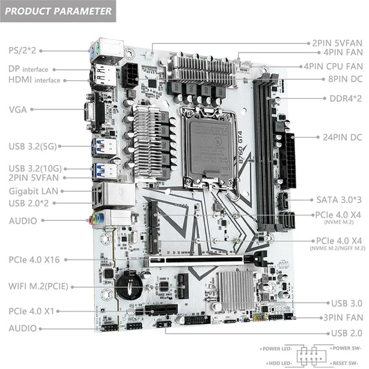 MACHINIST B760 GT4 DDR4 Motherboard LGA 1700 Support Intel Core