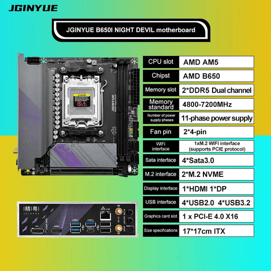 JGINYUE AM5 Motherboard supports AMD Ryzen 7000 series CPU processors