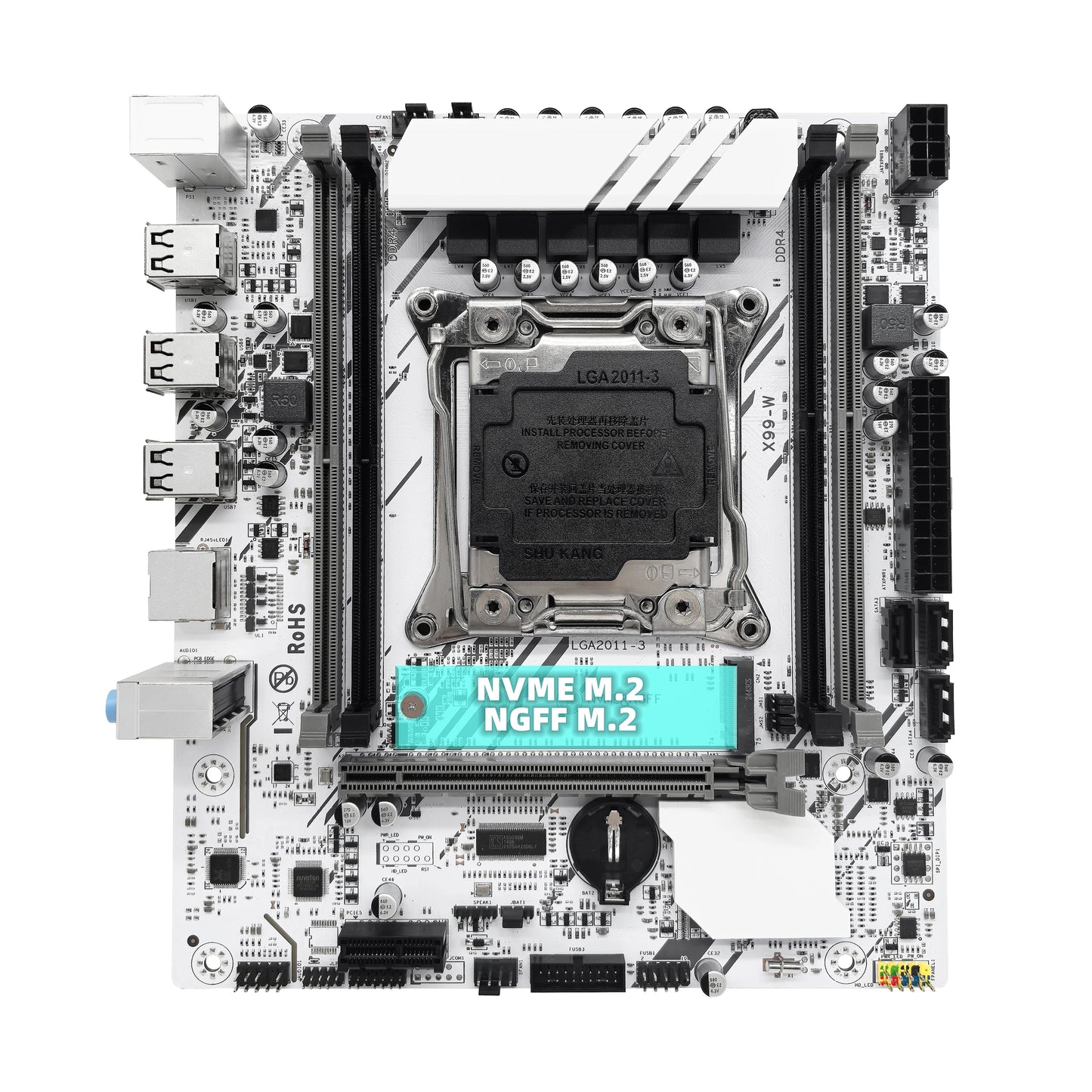 ZSUS X99-W Motherboard Set Kit With LGA2011-3 Xeon E5 2680V4 CPU DDR4