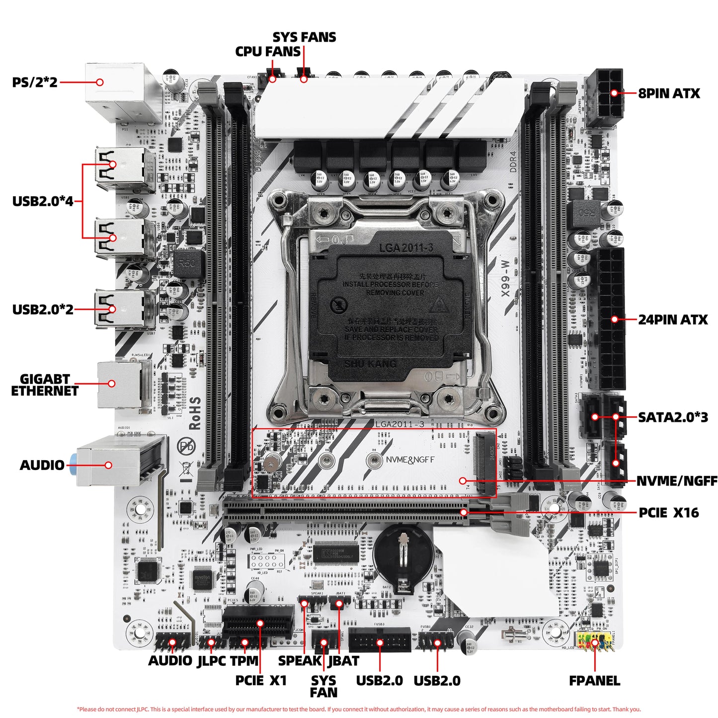 ZSUS X99-W Motherboard Set Kit With LGA2011-3 Xeon E5 2680V4 CPU DDR4
