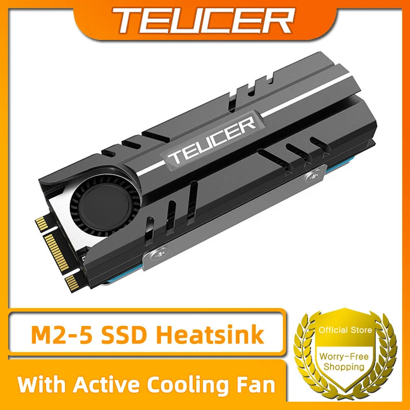 TEUCER M.2 SSD NVMe Heat Sink 2280 Solid State Disk Air Circulation