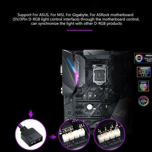 ARGB Connector 1 To 10 Port Splitter Hub 5V 3Pin ARGB Case Fan Hub