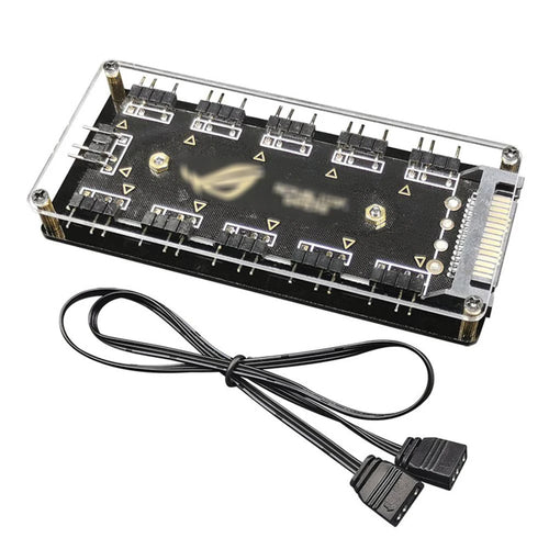 ARGB Connector 1 To 10 Port Splitter Hub 5V 3Pin ARGB Case Fan Hub