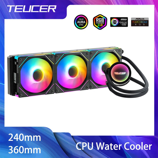 TEUCER CPU Water Cooler With JM-1 Fan All In One CPU Liquid Cooling