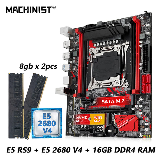 MACHINIST RS9 X99 Motherboard Kit LGA 2011-3 Set Xeon E5 2680 V4 CPU +