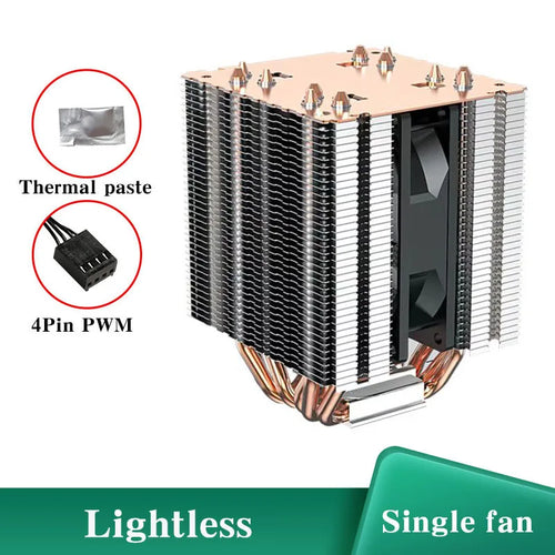 6 Heat Pipe CPU Cooler 4Pin PWM PC Quiet Air Cooler Fan for Intel LGA