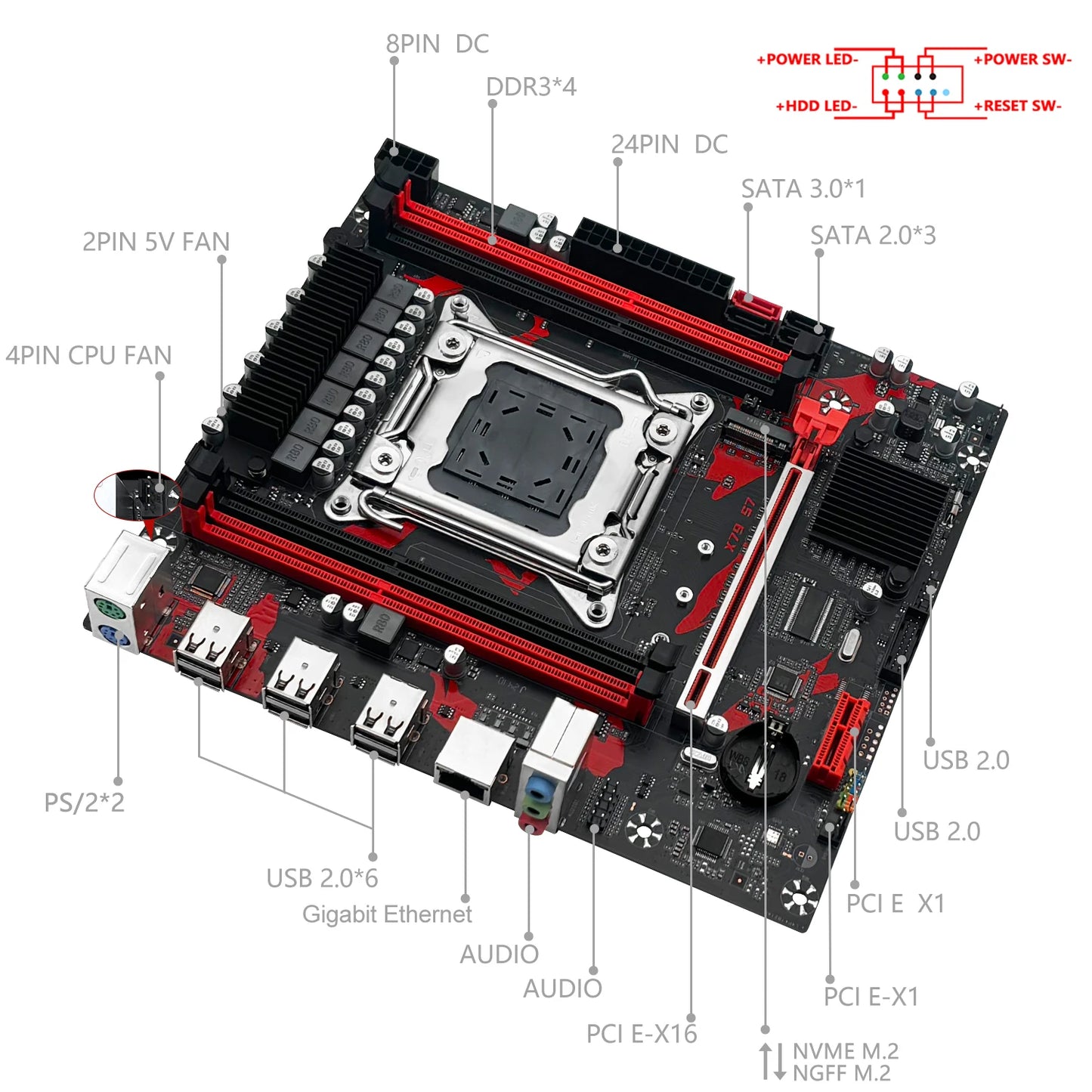 MACHINIST X79 S7 Motherboard Support Intel Xeon E5 v1&v2 LGA 2011 CPU