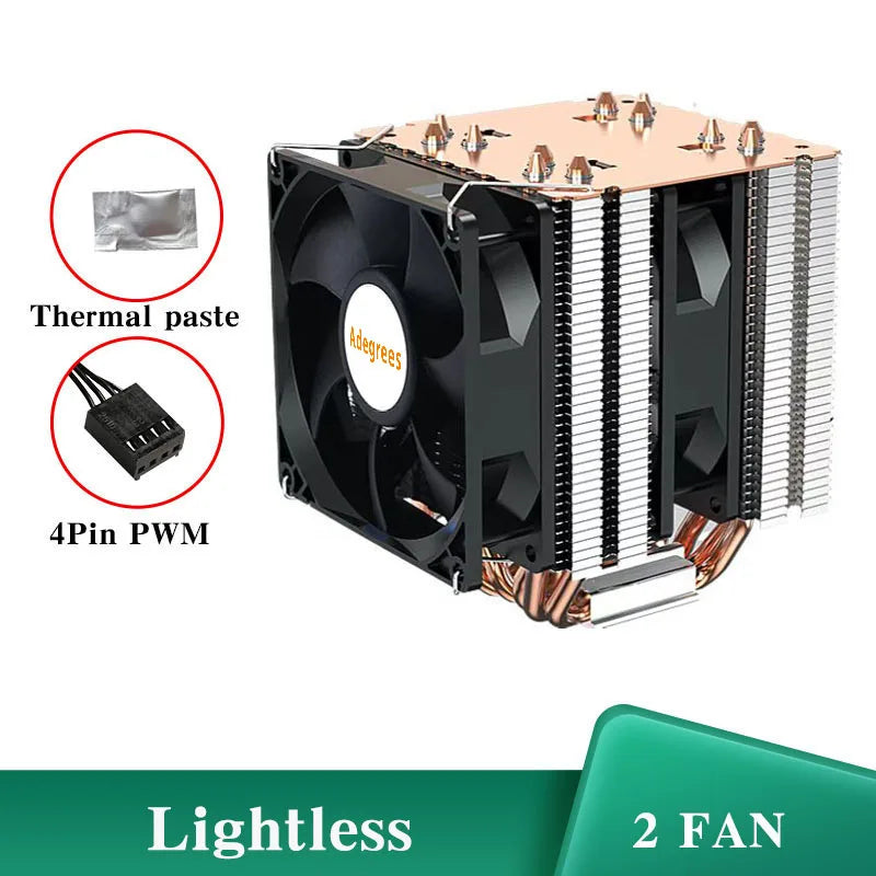 6 Heat Pipe CPU Cooler 4Pin PWM PC Quiet Air Cooler Fan for Intel LGA