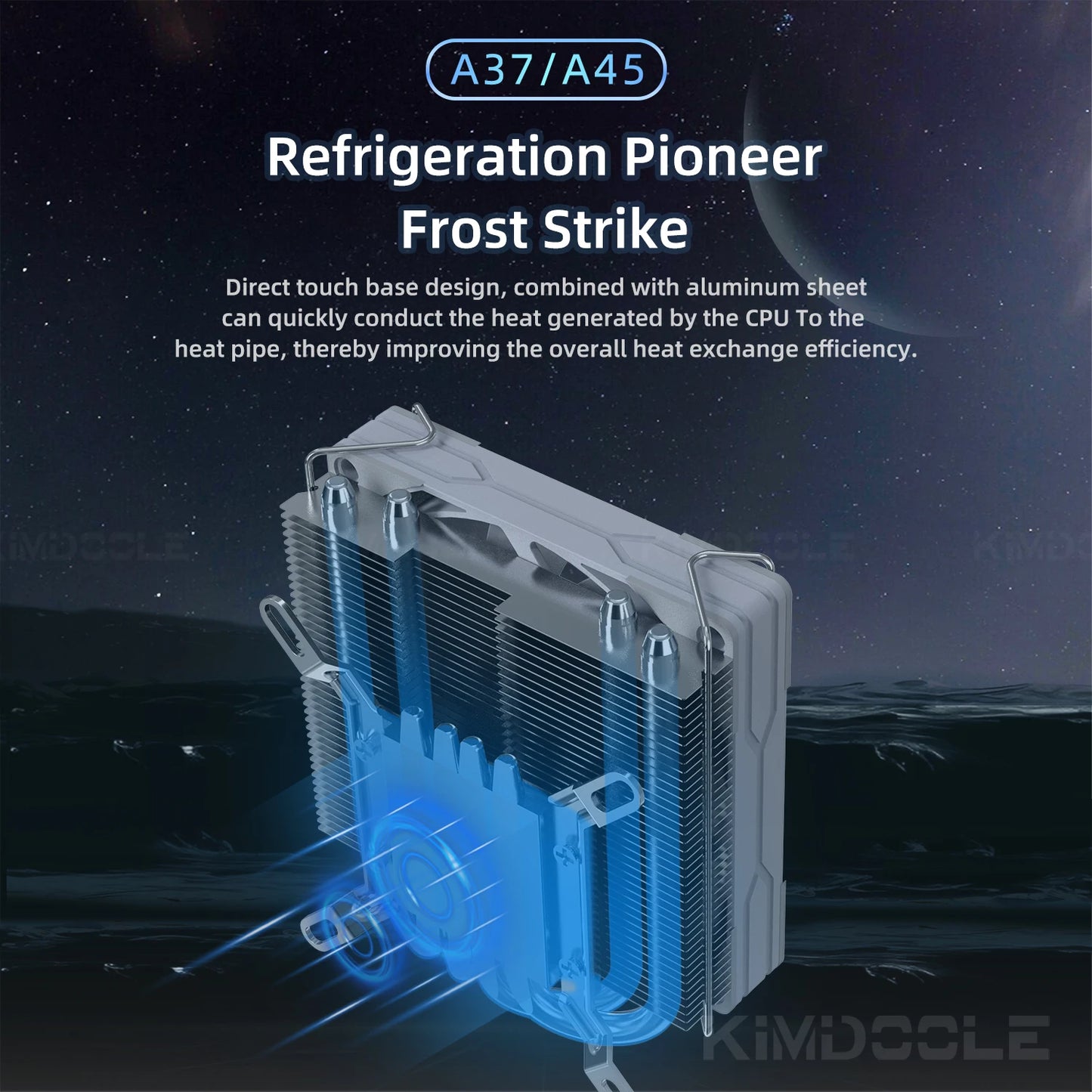 Antec A37 Push-down Pressure Profile CPU Cooler 4 Heat Pipes Air