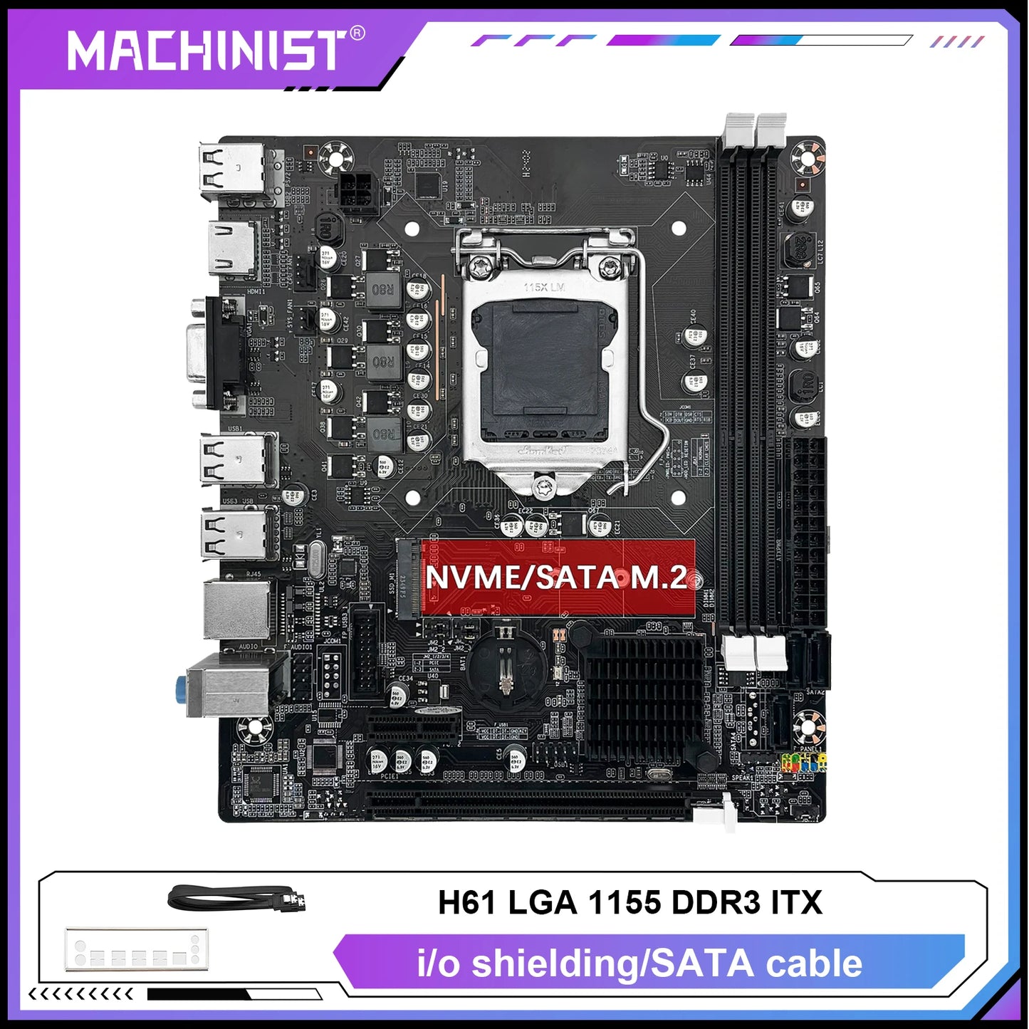 MACHINIST H61 Motherboard LGA 1155 Desktop Motherboards Support DDR3