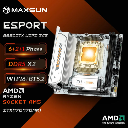 MAXSUN B650M Motherboard ITX AMD Ryzen AM5 DDR5 Supports