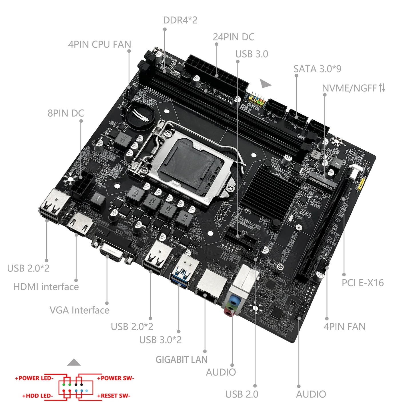 MACHINIST H110 Motherboard Supports LGA 1151 Intel Core CPU  DDR4 RAM