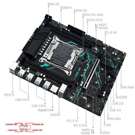 MACHINIST B9 Kit X99 Motherboard LGA2011-3 Intel Xeon E5 2650 V4 CPU