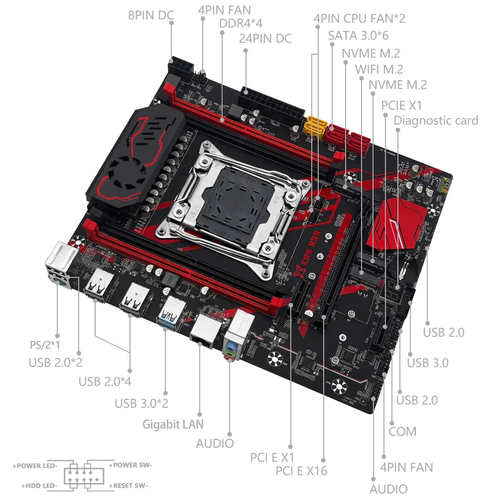 MACHINIST X99 RS9 Motherboard Combo LGA2011-3 Xeon Kit E5 2640 V4 CPU