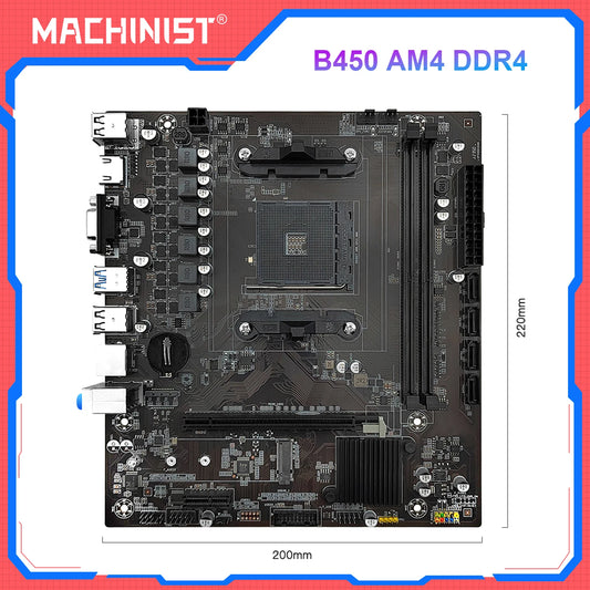 MACHINIST B450 Motherboard AMD Processor DDR4 Memory Dual-channel AM4