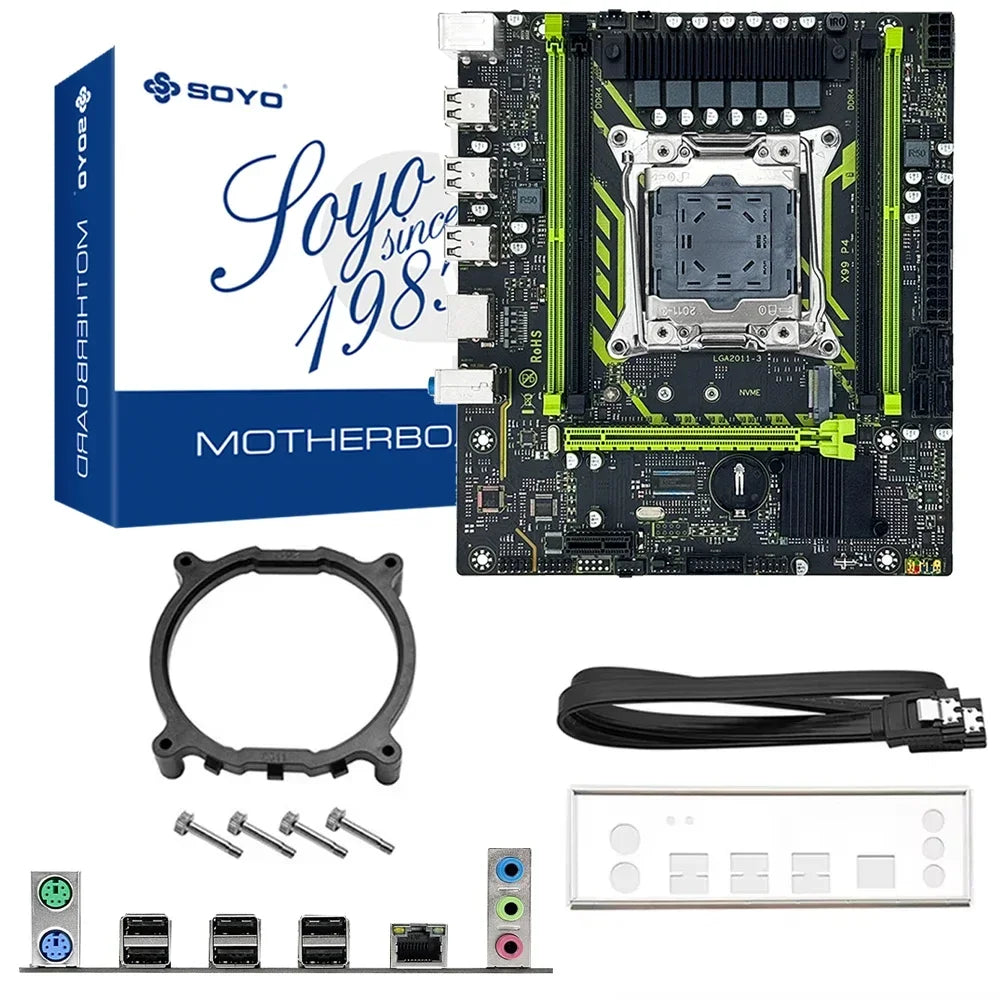X99-8D4 SOYO Motherboard Set Kit With Intel LGA2011-3 Xeon E5 2650 V4